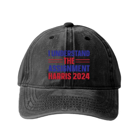 Kamala Harris 2024 for President Vote Tim Walz Washed Denim Baseball Caps