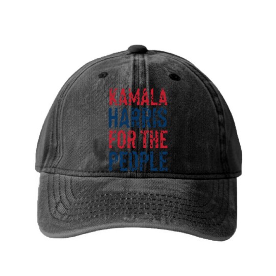Kamala Harris 2024 for President Vote Tim Walz Washed Denim Baseball Caps