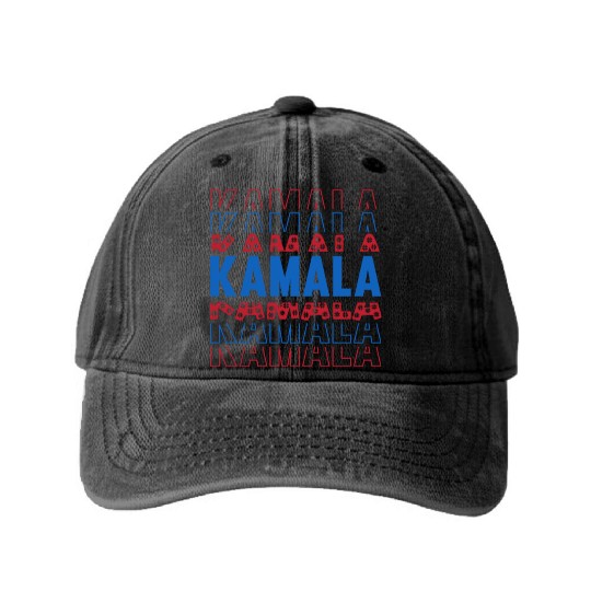 Kamala Harris 2024 for President Vote Tim Walz Washed Denim Baseball Caps