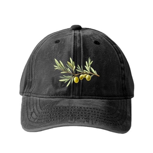 Olive Branch Washed Denim Baseball Caps