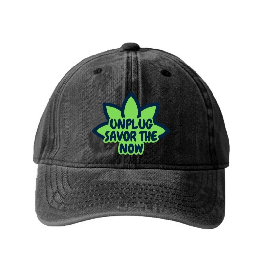 unplug Washed Denim Baseball Caps