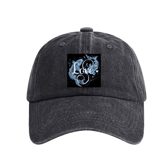Pisces Vibes Washed Denim Baseball Caps