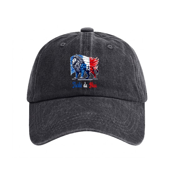 The pride of Nice flag design Washed Denim Baseball Caps