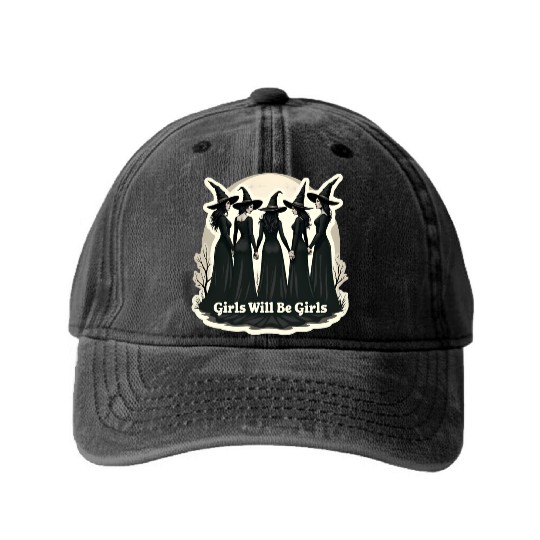 Girls Will Be Girls Washed Denim Baseball Caps