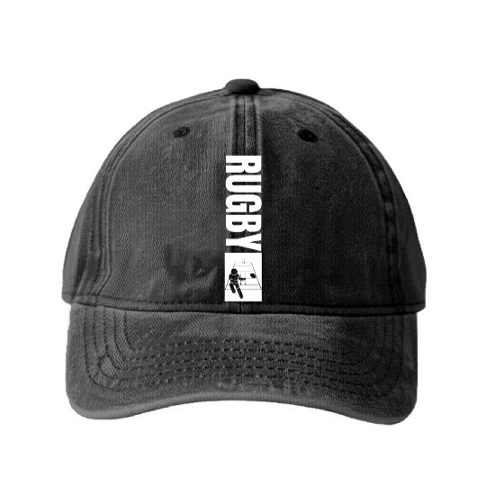Rugby Coach Vintage Distressed Rugby Washed Denim Baseball Caps