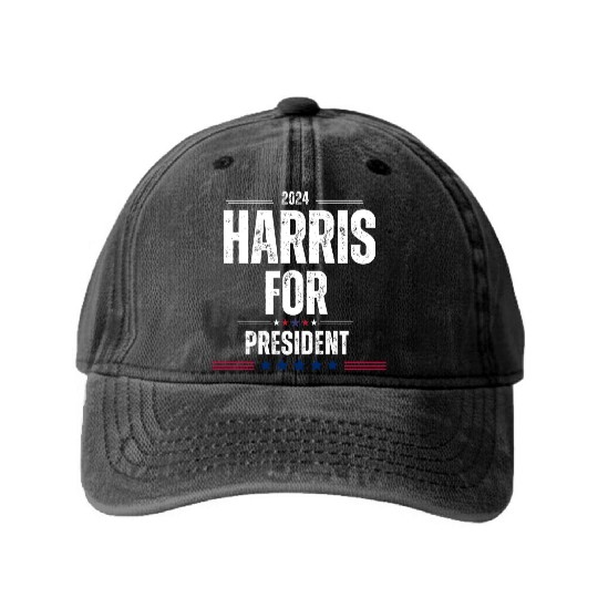 Kamala Harris for President 2024 Election Gifts Washed Denim Baseball Caps