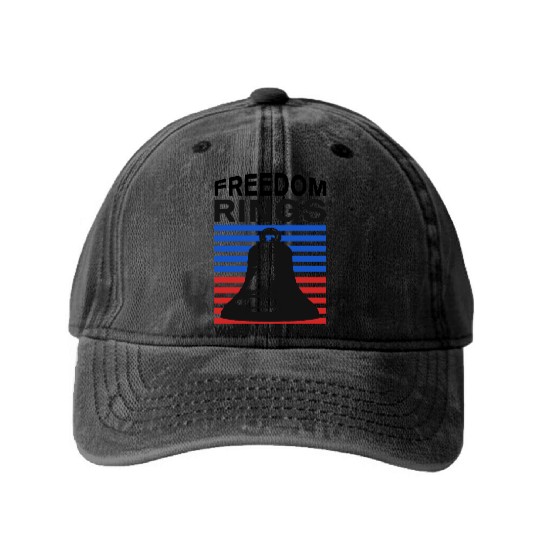 Freedom Rings When We Vote - Election Washed Denim Baseball Caps