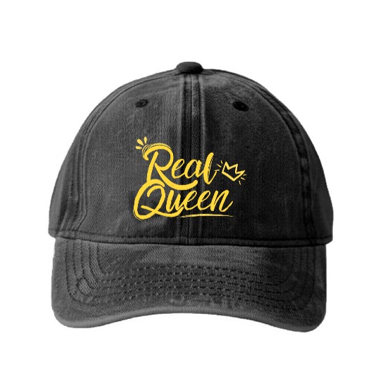 Real Queen Washed Denim Baseball Caps