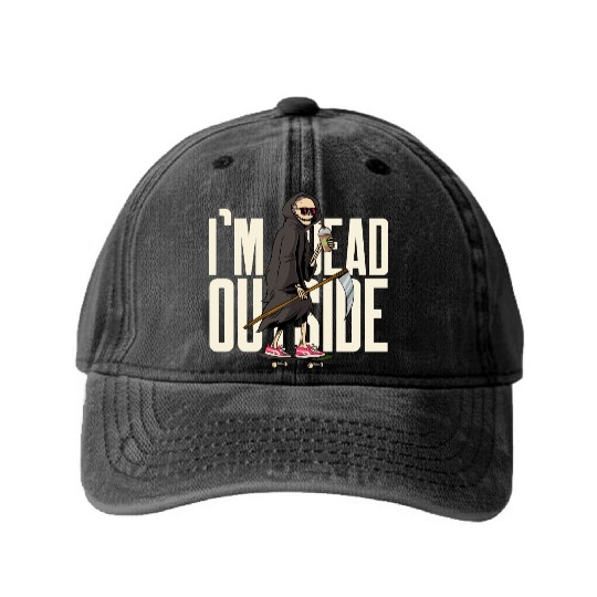 I'm Dead On Inside | Hilarious | Cheers to Comedy Washed Denim Baseball Caps