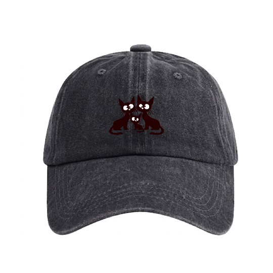 Crazy cat mom dad kitten child kitten family team Washed Denim Baseball Caps