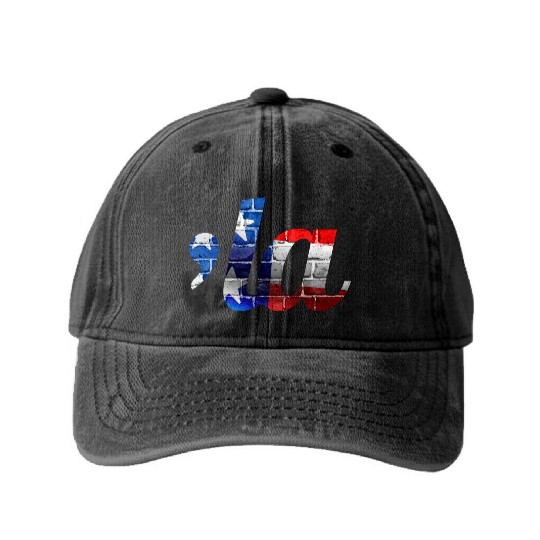 Comma la Kamala Harris USA flag Washed Denim Baseball Caps