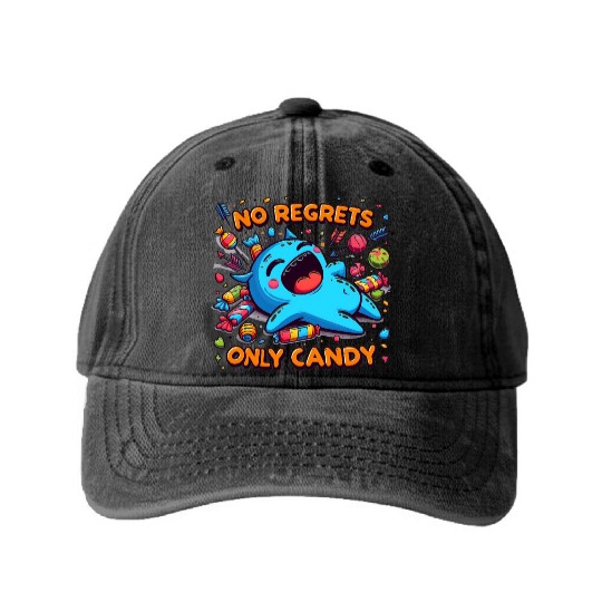 Disneyland No Regrets Only Candy Washed Denim Baseball Caps