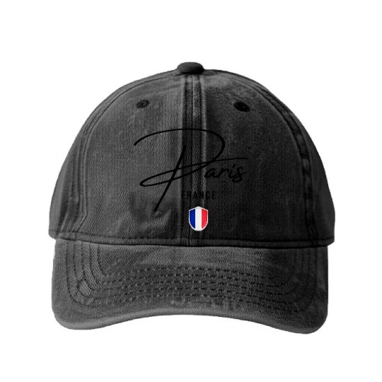 I love Paris, Paris France Washed Denim Baseball Caps