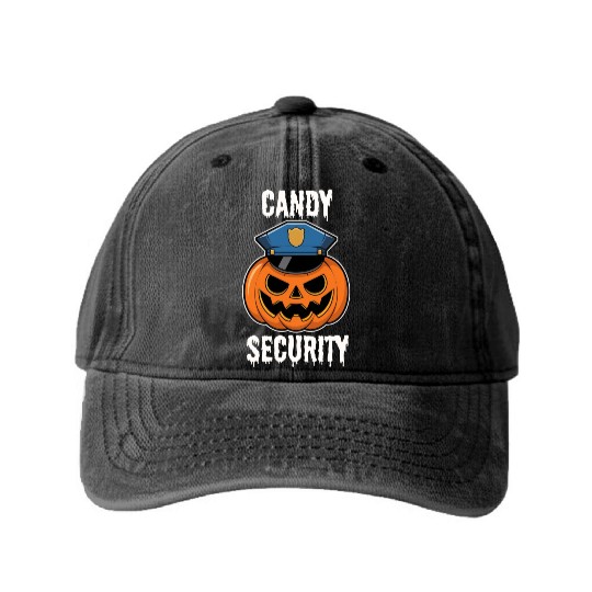 Candy Security Halloween Washed Denim Baseball Caps