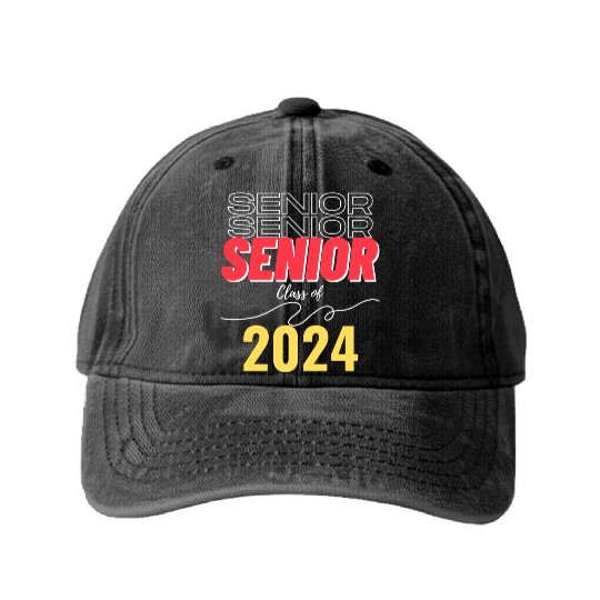 Senior Class of 2024 Washed Denim Baseball Caps