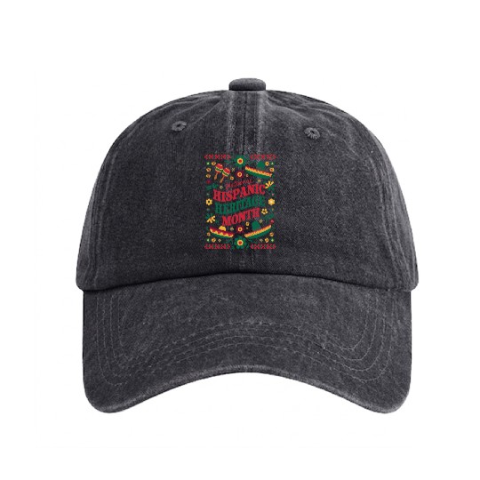 Celebrate National Hispanic Heritage Month Washed Denim Baseball Caps