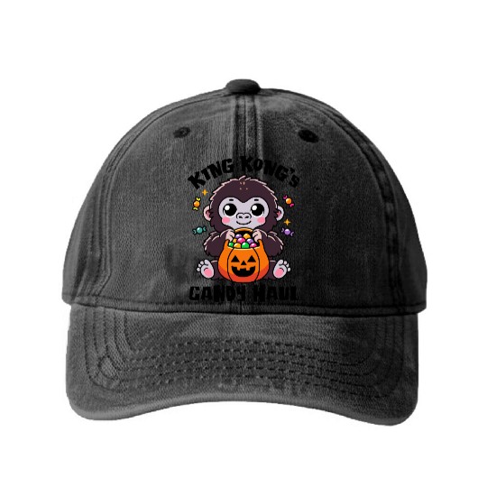 Kingkong's Candy Haul Halloween Trick-or-Treat Bag Washed Denim Baseball Caps