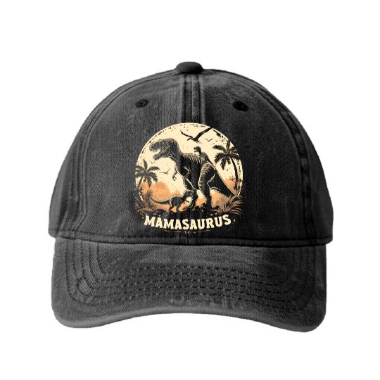 Dinosaur Mamasaurus Washed Denim Baseball Caps Cool Mother's Day Mom