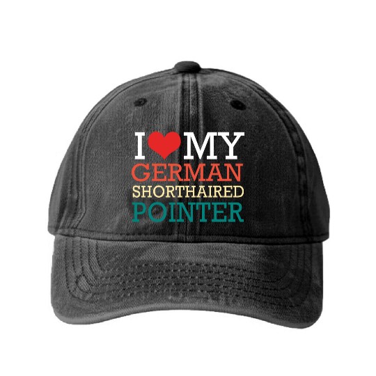 GSP Owner I Love My German Shorthaired Pointer Washed Denim Baseball Caps