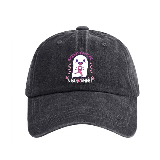 Breast Cancer Is Boo Sheet Washed Denim Baseball Caps