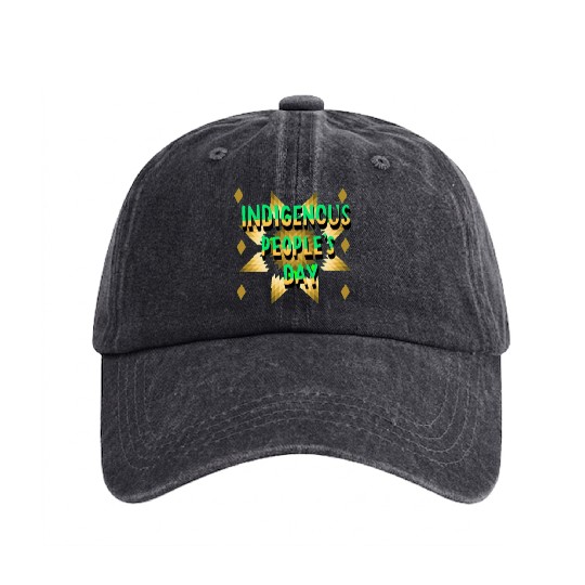Indigenous People Logos Washed Denim Baseball Caps