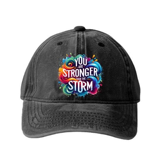 Wellness Collection - Stronger Than the Storm Washed Denim Baseball Caps