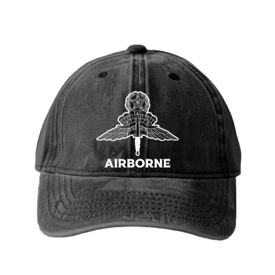 US Army Airborne: Leap into Valor. Washed Denim Baseball Caps