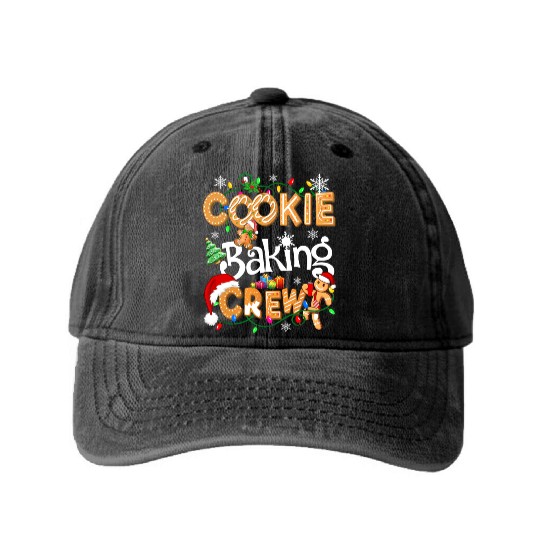 Cookie baking crew Cooking Lover Xmas Gingerbread Washed Denim Baseball Caps