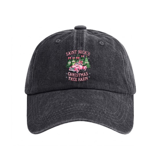 Saint Nick's Christmas Tree Farm, farm fresh trees Washed Denim Baseball Caps