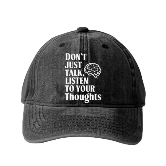 Understanding Psychology Mind and Behavior Washed Denim Baseball Caps