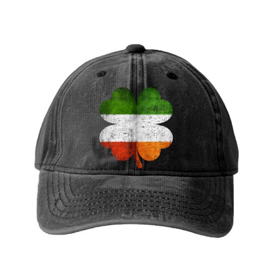 Italian Irish Shamrock Italy Ireland Flag Washed Denim Baseball Caps