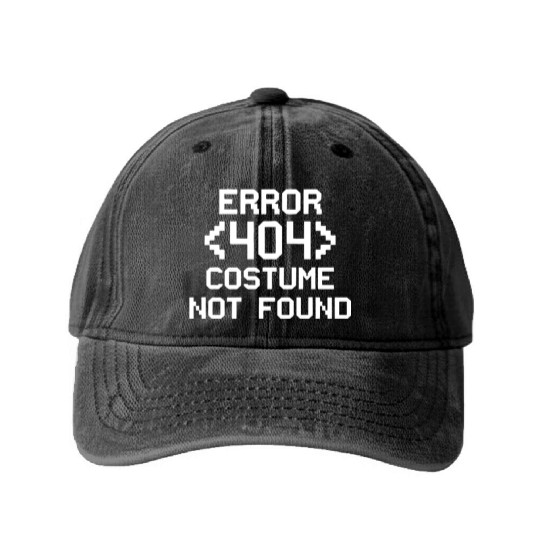 Error 404 Costume Not Found Funny christmas day Washed Denim Baseball Caps