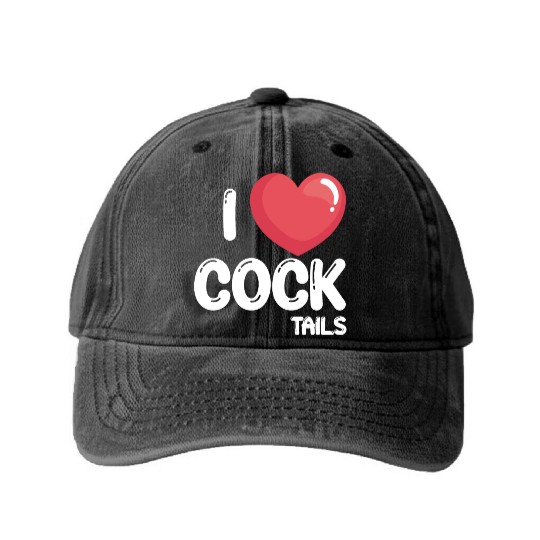 Funny I Love Cocktails 2 Washed Denim Baseball Caps