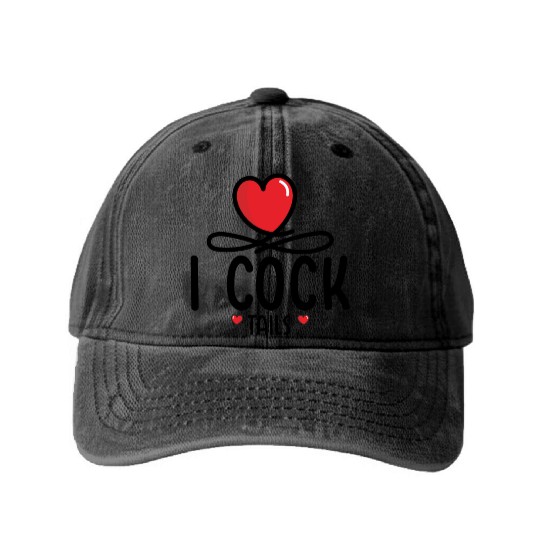 Funny I Love Cocktails 5 Washed Denim Baseball Caps