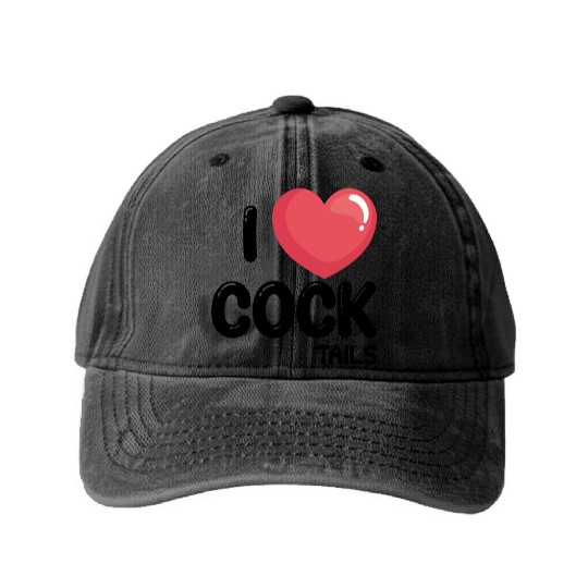 Funny I Love Cocktails 1 Washed Denim Baseball Caps