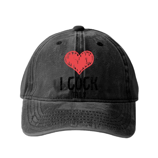 Funny I Love Cocktails 3 Washed Denim Baseball Caps