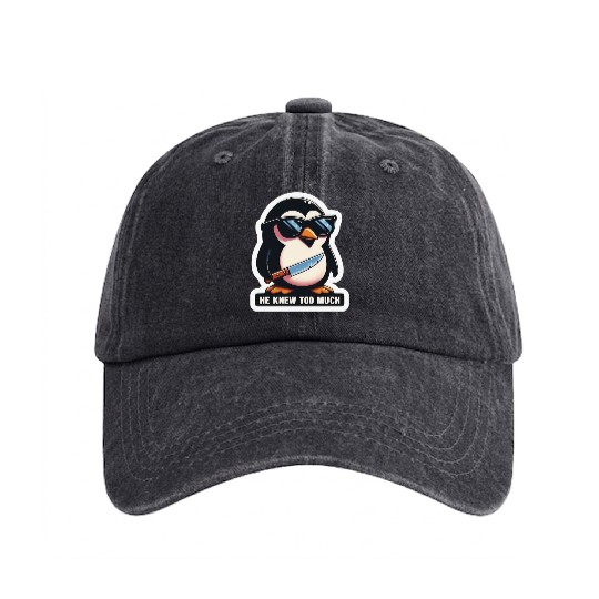 Cool penguin wearing sunglasses Washed Denim Baseball Caps