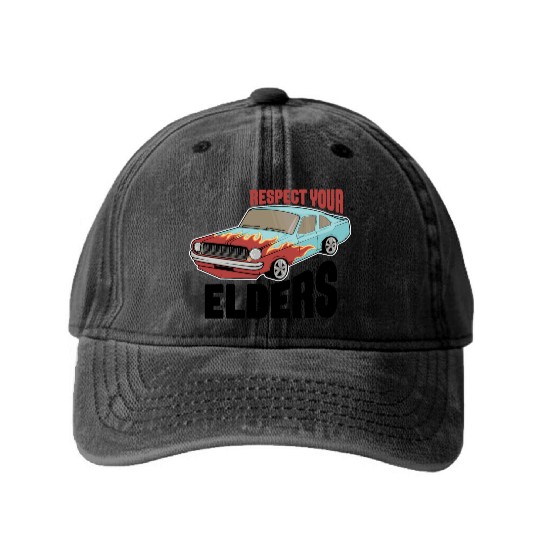 Funny Car Guy 1 Washed Denim Baseball Caps