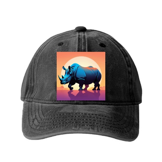 Rhinoceros - 01 Washed Denim Baseball Caps