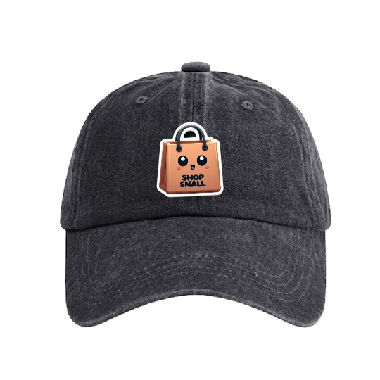 Shop Small Business Bag - Cartoon Washed Denim Baseball Caps