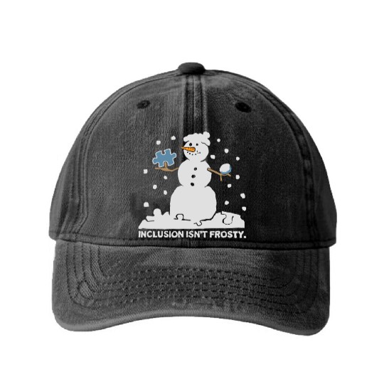 inclusion isn't frosty scary funny snowman funny Washed Denim Baseball Caps
