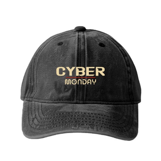 Cyber Monday Washed Denim Baseball Caps Design Retro vintage