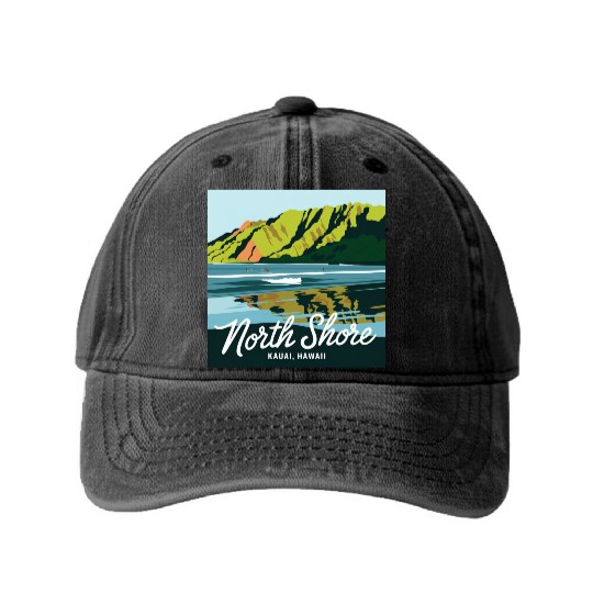 North shore Kauai Washed Denim Baseball Caps