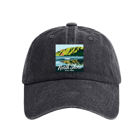 North shore Kauai Washed Denim Baseball Caps