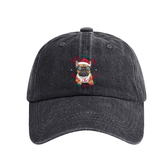 Merry Christmas Happy New Year Washed Denim Baseball Caps
