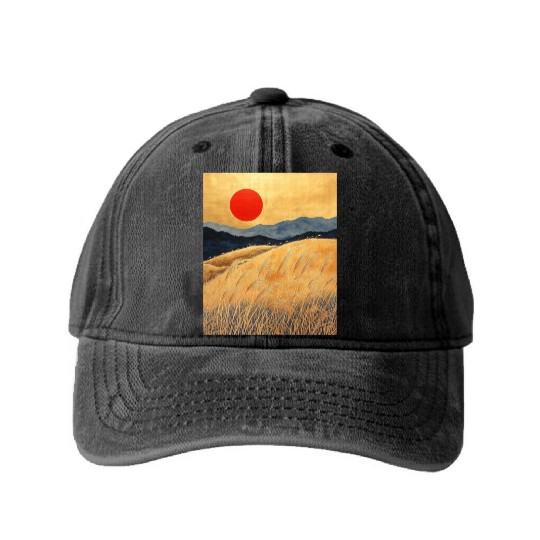 Sunset Serenity: Susuki Fields in Twilight Washed Denim Baseball Caps