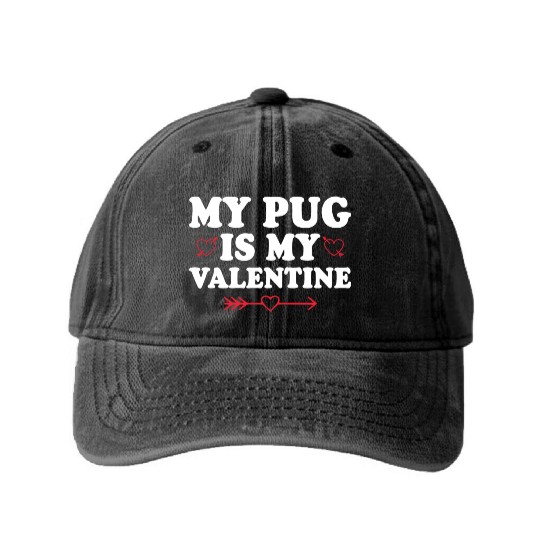 Valentine Retro, Happy Valentines Day Washed Denim Baseball Caps