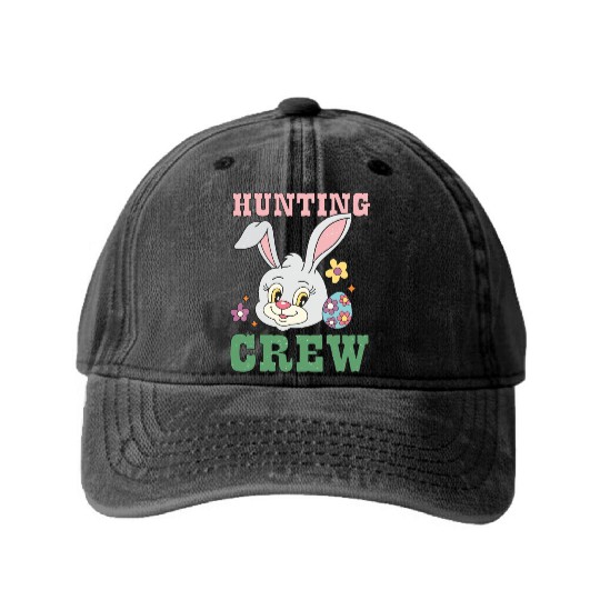 Happy Easter Day, Easter Bunny Washed Denim Baseball Caps