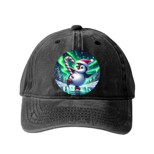 Penguin's Northern Lights Skate Washed Denim Baseball Caps
