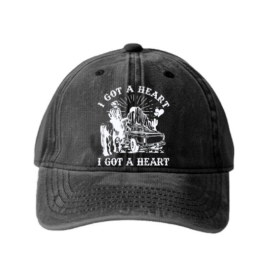 I Got A Heart Like A Truck Washed Denim Baseball Caps